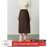DUSHU 独束 通勤丝绒压皱半身裙 显瘦直筒裙