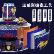 景泰蓝铜火锅纯紫铜插电铜火锅老式纯铜锅家用珐琅木炭鸳鸯铜火锅