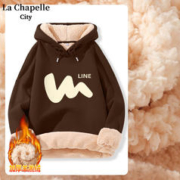 La Chapelle City拉夏贝尔 羊羔绒连帽卫衣