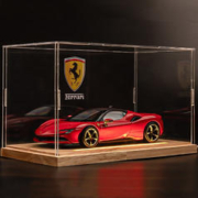 飞越无限 法拉利SF90全新V8硬顶跑车 合金模型 展示盒+合金车牌定制