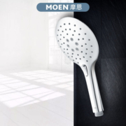 摩恩（MOEN）3功能淋浴手持花洒 130mm大面板按钮切换圆形手持喷头HH3003