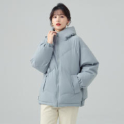 雪中飞 春季女士休闲保暖连帽廓形时尚设计短款舒适羽绒服