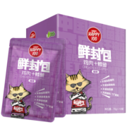 顽皮（Wanpy）Happy100猫零食鸡肉鳕鱼鲜封包840g(70g*12袋)猫湿粮