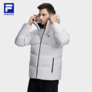 FILA 斐乐 官方男士羽绒服2023冬季新款基础健身篮球运动连帽上衣