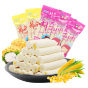 Zek韩国进口深海鳕鱼肠儿童零食 火腿肠 28根 芝士+玉米味105g*4袋