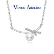 VENUS ADELINE VENUSADELINE蝴蝶结淡水珍珠项链女