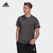 adidas阿迪达斯官方男装速干运动健身上衣短袖T恤GU2779 金属黑/粉 A/L(180/100A)