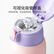 英氏儿童保温杯宝宝吸管杯子幼儿园上学生专用背带杯套直饮水壶水杯 小恐龙 【一杯3盖】