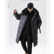 一夜入冬：YAYA 鸭鸭羽绒服 男士长款连帽羽绒服 DYF27B0350