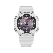 卡西欧（CASIO）大众指针 太阳能防水数字双显夜光运动休闲男表 AQ-S810WC-7AVDF