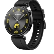 再降价：华为 HUAWEI WATCH GT 4 黑色氟橡胶表带 41mm 幻夜黑