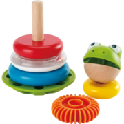 Hape(德国)儿童叠叠圈层层乐玩具青蛙花式圆环堆塔宝宝节日礼物 E0457