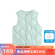 丽婴房 男女宝宝羽绒背心白鸭绒儿童羽绒马甲2023新冬保暖马甲 浅绿色 120cm/6岁
