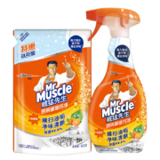PLUS会员：威猛先生（Mr Muscle）油污清洁剂 455g+420g补充装 柑橘香 强力去油污 厨房重油污净