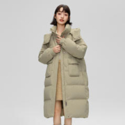 16日10点：雪中飞 女式羽绒服脱卸帽加内领设计严选蓬松大绒朵加厚锁温长款羽绒服女