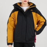 adidas 阿迪达斯 运动羽绒服女正品连帽防风保暖户外百搭休闲羽绒服GF0014