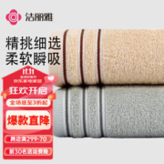限移动端：GRACE 洁丽雅 3A抗菌毛巾 2条 蓝+棕