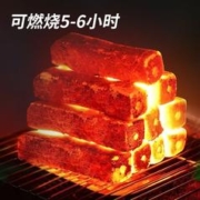 尚烤佳 Suncojia）烧烤碳 竹炭 木炭 取暖炭 条形空心机制木炭 无烟烧烤炭含引火块 6斤装含碳夹+引火块