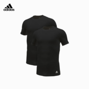 PLUS会员、限尺码、20点开始：adidas 阿迪达斯 男士圆领T恤 2件装 4A2M04 黑色X2 M码