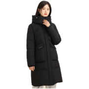 雪中飞  鹅绒  秋冬新款女士中长款羽绒服  黑色