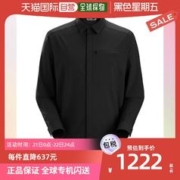 ARC'TERYX 始祖鸟 韩国直邮Arcteryx始祖鸟上装T恤男女款黑色纽扣翻领长袖舒适透气