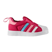adidas阿迪达斯三叶草SUPERSTAR 360女婴童一脚蹬贝壳头学步鞋 玫粉/白/浅粉/蓝 26.5(155mm)