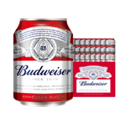 plus、概率券：百威拉格啤酒 经典醇正  255ml*24听 小罐mini罐 Bud 啤酒整箱装*2件