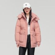 雪中飞 女式一手长羽绒服精致秋冬经典双重防风领休闲大口袋羽绒服女