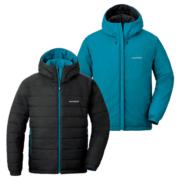 mont·bell男士秋冬保暖棉服Thermaland Parka户外连帽两面穿外套1101566 GM/BS铁灰宝蓝 L