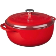 Lodge 珐琅铸铁锅 7.5qt 海岛辣椒红