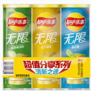 20点！88VIP！Lay's 乐事 无限三连罐薯片清新原味/黄瓜/青柠104g×3罐