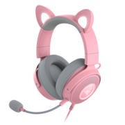 Razer雷蛇北海巨妖萌猫专业版V2粉晶发光RGB可换猫耳兔耳游戏耳机