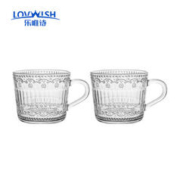 LOVWISH 乐唯诗 NERVISHI）玻璃牛奶杯简约玻璃杯早餐杯玻璃水杯玻璃茶杯家用杯子 欧式浮雕牛奶杯