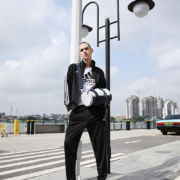 adidas 阿迪达斯 运动套装春秋棉夹克运动裤两件套户外运动服 黑/白（棉） XL