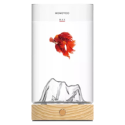画法几何魔鱼桌面观山斗鱼缸迷你办公桌小鱼缸 玻璃水族箱小孩礼物小鱼缸 观山斗鱼缸MINI