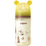 贝亲（Pigeon）迪士尼 自然实感第3代 玻璃彩绘奶瓶240ml（M号） 维尼漫步 AA227