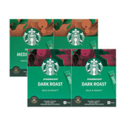88VIP会员：STARBUCKS 星巴克 精品速溶黑咖啡 2盒深度烘焙+2盒中度烘焙 共40盒40袋