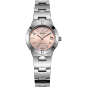 卡西欧（CASIO） 卡西欧(CASIO)女表 钢带小表盘女士石英粉色手表送女友礼物 肉粉盘钢带LTP-1241D-4A3