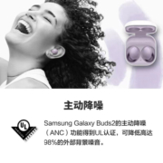 三星（SAMSUNG）Galaxy Buds2 ANC主动降噪真无线蓝牙耳机/AKG调校/佩戴舒适/持久续航/运动音乐耳机 香提绿