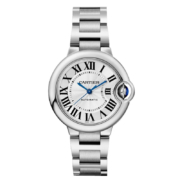 京东百亿补贴：Cartier 卡地亚 蓝气球系列 机械女表 33mm 白盘钢链 WSBB0044