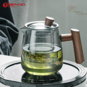 TiaNXI 天喜 玻璃茶壶泡茶壶耐热沏茶壶茶水分离杯带过滤男女士家用茶具套装 鸦青色530ml