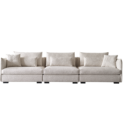 爱依瑞斯意式极简布艺沙发大户型组合沙发直排羽绒沙发四人位WXS-05 WXS-05短扶+短扶