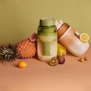 THERMOS 膳魔师 便携运动果汁杯 直饮榨汁吨吨桶 牛油果渐变绿色EHA-2213A-GR