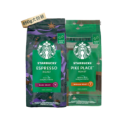 星巴克深度烘焙咖啡豆浓缩黑咖啡浓缩派克随机450g*2可做90杯葡萄牙进口