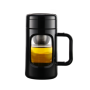 富光玻璃杯男女办公双层大容量水杯带把茶水分离泡茶杯子带茶隔