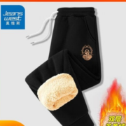 京东百亿补贴：真维斯（JEANSWEST）加绒裤 黑色 小福龙_K L