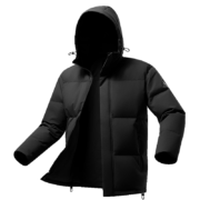 京东京造【聚热羽绒plus+】男士羽绒服外套冬季防钻绒短款 黑色XL