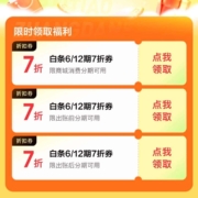 京东金融 白条分期 限时领7折优惠券