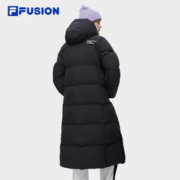 FILA 斐乐 FUSION斐乐潮牌长款羽绒服女2023冬季新款鹅绒保暖加厚外套