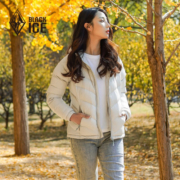 黑冰（BLACKICE）户外连帽羽绒服女款城市休闲轻量便携羽绒外套 D 乳白 L